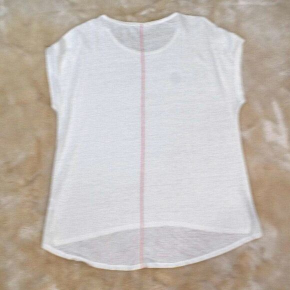 Eileen Fisher White Linen Blouse Size Large Oversized Semi Sheer Short Sleeve - Picture 8 of 11